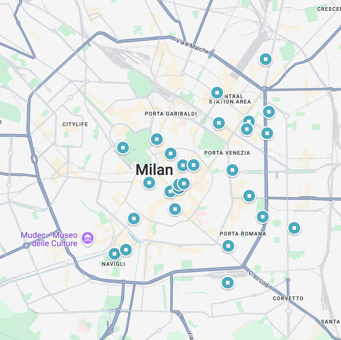 Milan Food & Drink Map Square